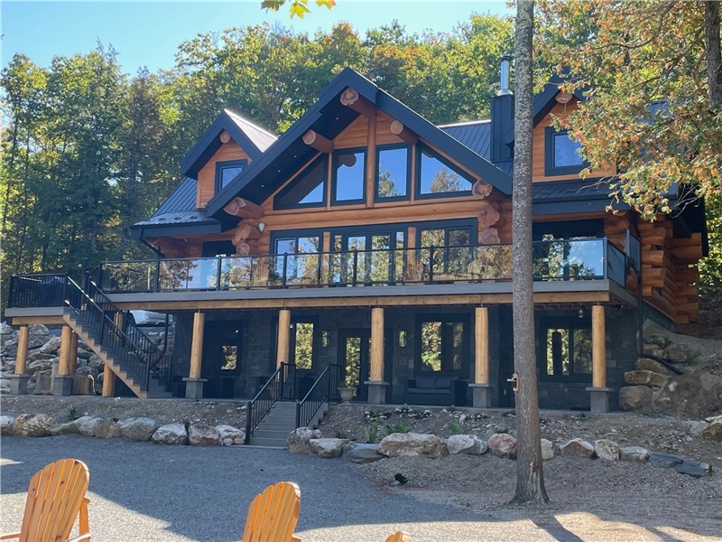 Waterfront luxury log home
