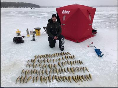 Ice Fishing at Remi's Retreat,  located Near Mitchell's Bay!