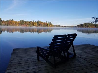 Pine Lodge, sandy beach and sunset on spring-fed Danford Lake, 4 bedrooms, sleeps 10, airconditioned