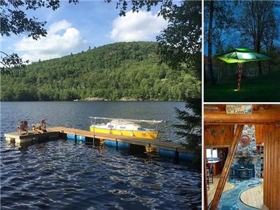 Near Nordik Spa! Cozy Waterfront Log Cabin. 17min to Ottawa/in Gatineau Park. SUP+canoe+kayaks incl.
