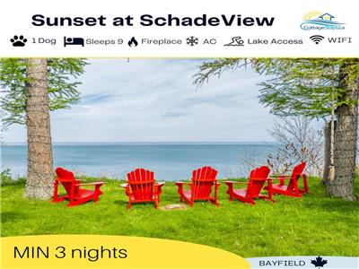Sunset at SchadeView, Lakefront, Pet friendly, Wifi, Gas fireplace