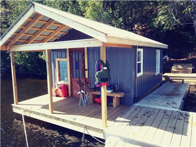 FLOATING SLEEPER BUNKIE AND GLAMPING SET UP