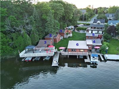 6 air-conditioned water front cottages in Hastings, Rice Lake accommodating up to 30 guests