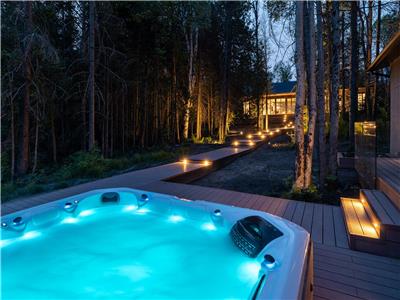 Cottage de luxe au bord du lac,  8 chambres + spa, sauna, salle de sport, table de billard, 2 foyers