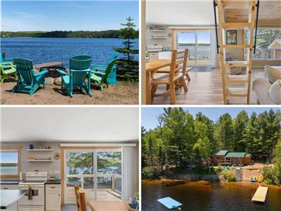 Lakefront Cottage w/ Hot Tub, Private Beach, Dock, Firepit & Kids Loft – Sleeps 8